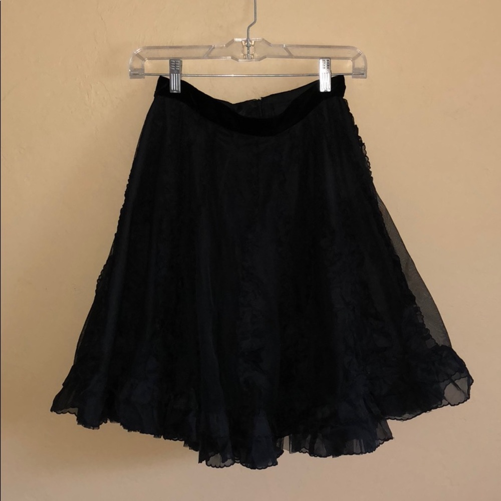 Red Valentino silk skirt with ruffle detail - Picture 2 of 7